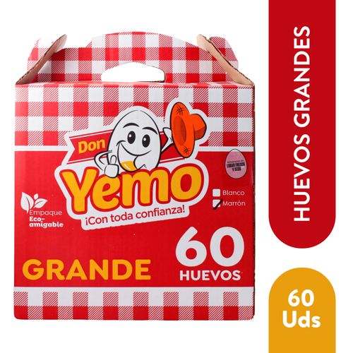 Huevo de Gallina Don Yemo Blanco Grande - 60 Unidades