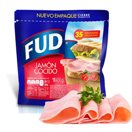 Jamón Fud, Cocido Zipack 35 Rebanadas - 450g