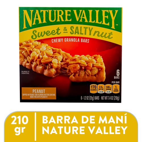 Barra Nature Valley granola dulce y salada con maní 6 Uds - 210 g