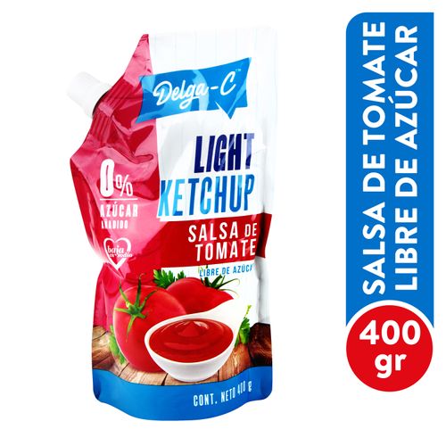 Salsa Delga-C ketchup sin azúcar doypack - 400 g