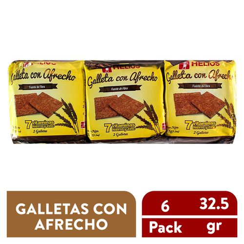 Galleta Helios Con Afrecho 6 Pack - 195 g