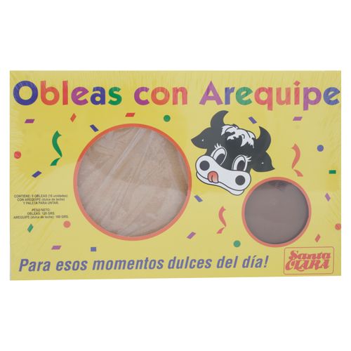 Obleas Santa Clara con dulce de leche con paleta para untar - 280 g