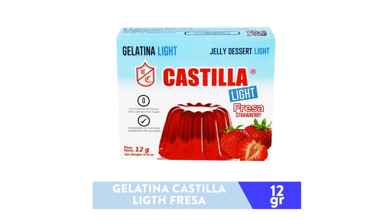 Gelatina light sabor fresa sin azúcar añadido Carrefour sin gluten pack de  6 unidades de 100 g.