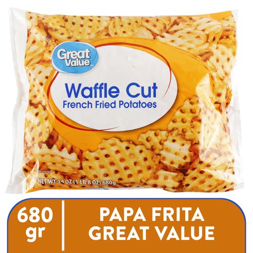 Papa Great Value Frita Tipo Waffle - 680gr