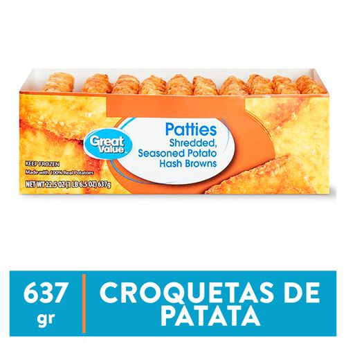 Patties Great Value Hash brown - 640 g