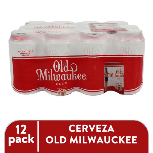 12 Pack Cerveza Old Milwaukee Lata