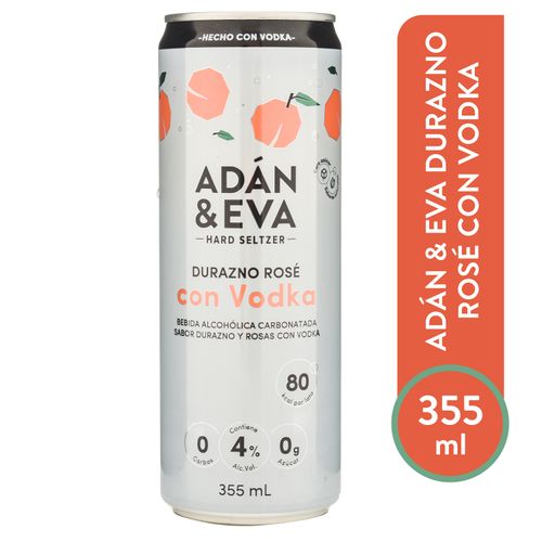 Bebida Alcohólica Adán Y Eva, Durazno Rosa Con Vodka - 355ml