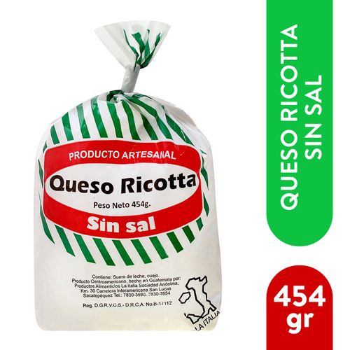 Queso La Italia Riccotta Sin Sal - 454 g