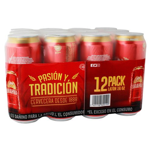 12 Pack Cerveza Brahva Lata - 5676ml