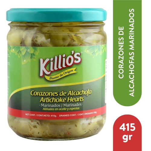 Corazones de alcachofa Killio's marinados en aceite y especias - 415 g