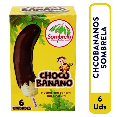 6 Pack Helado Sombrela Chocobananos - 585gr