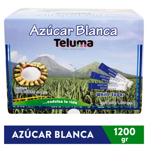 Azúcar Blanca Teluma Sticks 200 Uds -  1200g