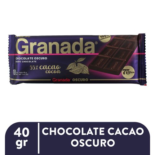 Tableta De Chocolate Oscuro Granada - 40 g