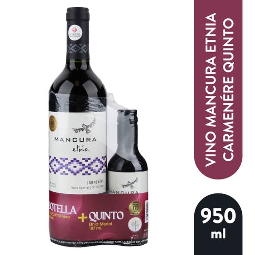 Vino Mancuracarmenere Quintomerlot950 Ml