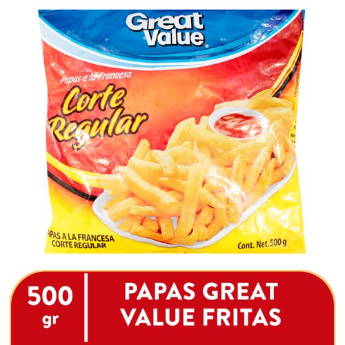 Papas a la francesa Great Value corte regular congeladas - 500 g