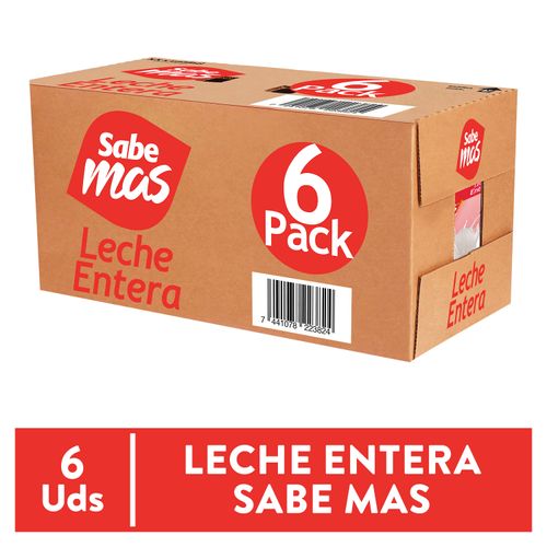 6 Pack Leche Sabemas Entera Uht -6000 ml