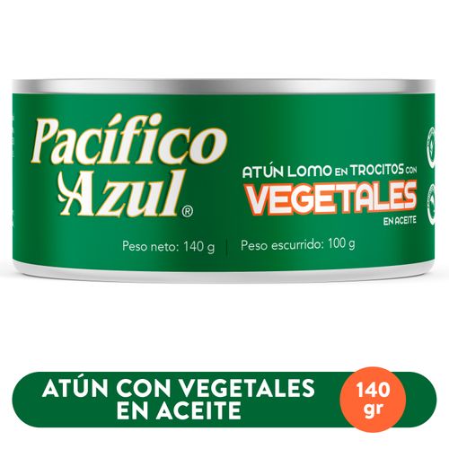 Atún Pacifico Azul lomo en trozos con vegetales en aceite - 140 g