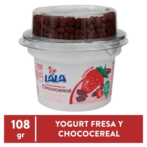 Yogurt Lala sabor fresa con chococereal - 108 g