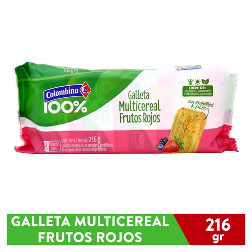 Galleta multicereal Colombina frutos rojos 8 pack - 216 g