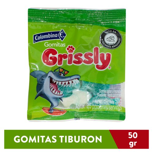 Gomitas Colombina grissly tiburón  - 50 g