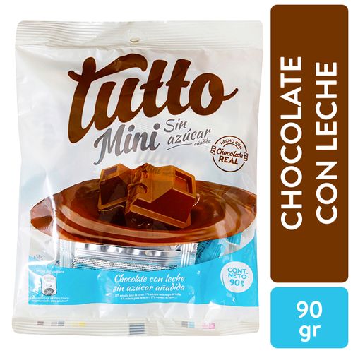 Chocolate Tutto, Mini Sin Azúcar Bolsa -90g