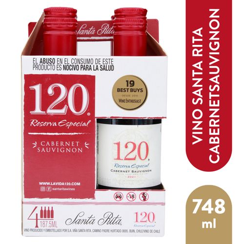 Vino Santa Rita Cabernet Sauv 4pk 748ml