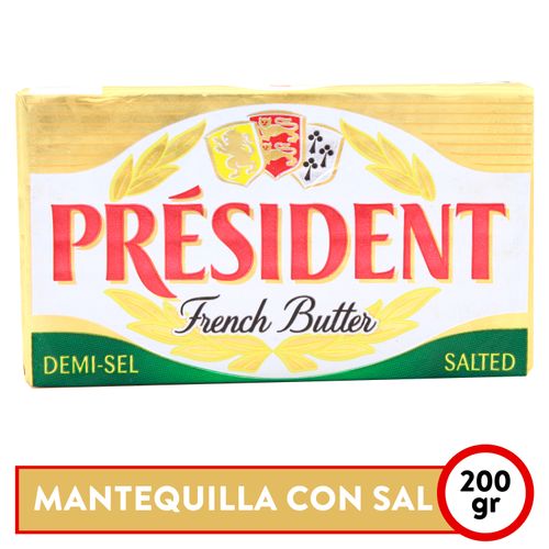 Mantequilla President con sal - 200 g
