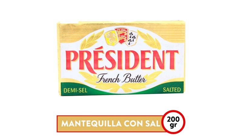  President Mantequilla sin sal importada, 7 oz (199 g) : Comida  Gourmet y Alimentos
