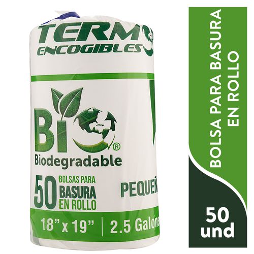 Bolsa Basura Termo Bio - Rollo Pequeña (18X19) Blanca- 50U
