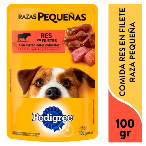 Alimento Pedigree razas pequeñas sabor res y pollo - 100 g