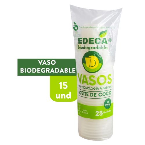Vaso Edeca Biodegradable 12 Oz - 25 Unidades