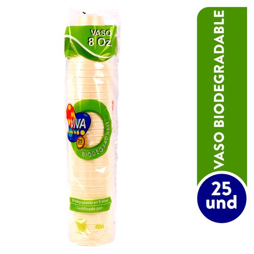 Vaso Viva 8 Oz Biodegradable Foam - 25 unidades