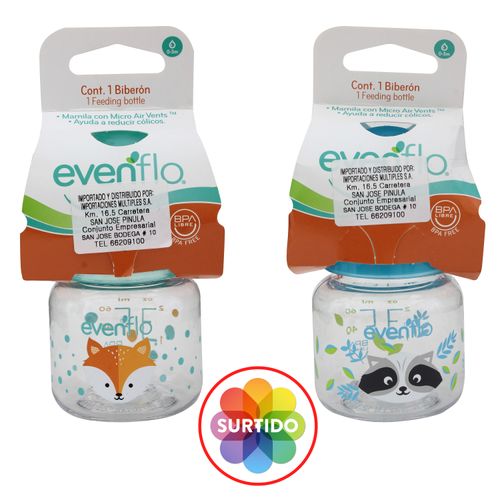 Evenflo Guatemala - BIBERÓN ANTICÓLICOS CUELLO DELGADO 🔹 Biberón de cuello  delgado, 60ml/2oz, color transparente, con mamila de flujo lento, ideal  para bebés recién nacido. 🔹 Cuenta con tecnología de doble válvula