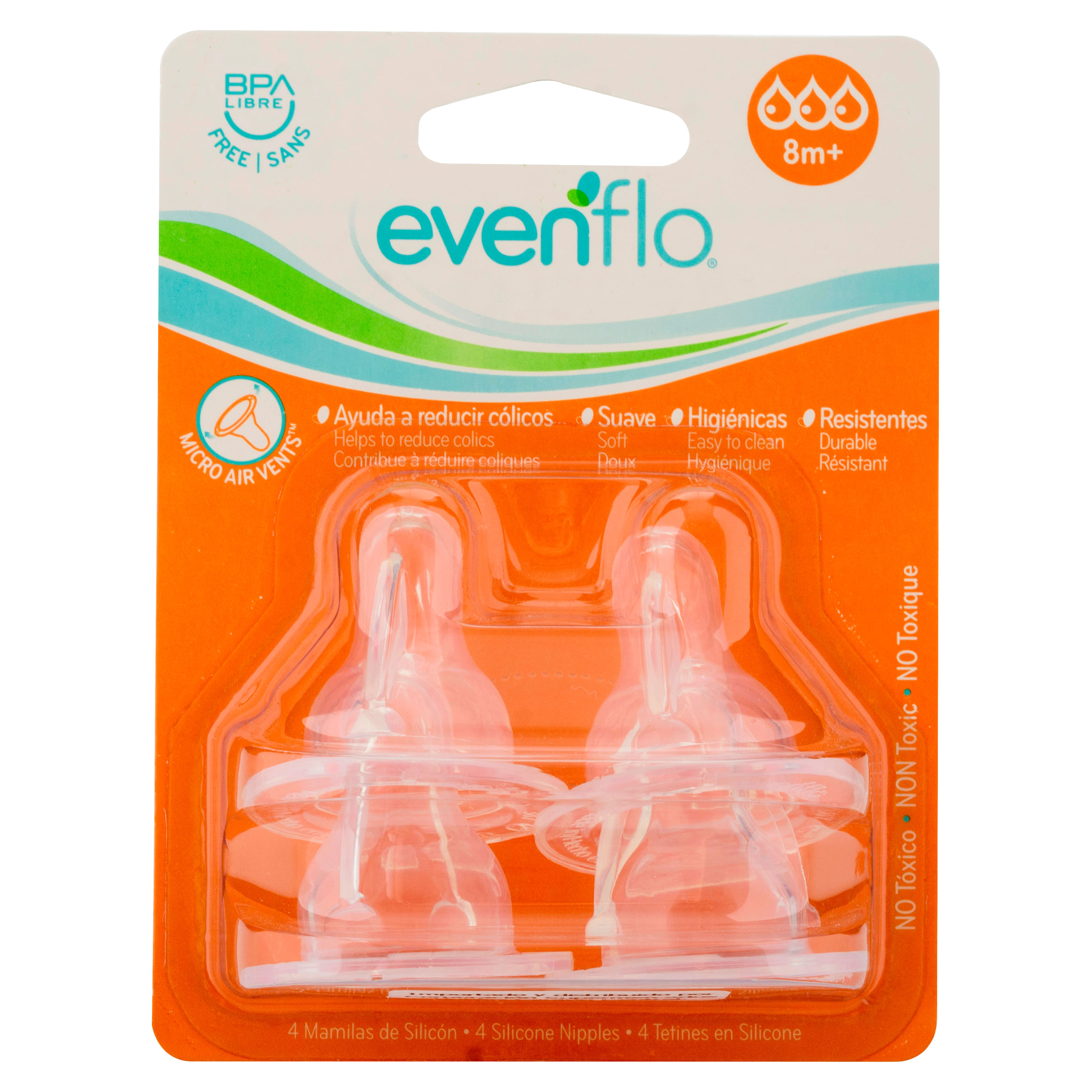 Evenflo Guatemala - BIBERÓN ANTICÓLICOS CUELLO DELGADO 🔹 Biberón de cuello  delgado, 60ml/2oz, color transparente, con mamila de flujo lento, ideal  para bebés recién nacido. 🔹 Cuenta con tecnología de doble válvula