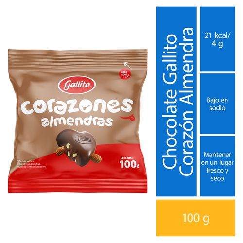Choco Gallito Corazón Almendra 25 Unidades