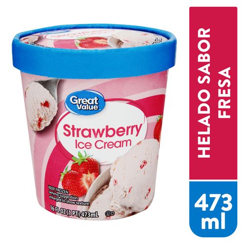 Helado Great Value De Strawberry - 16g