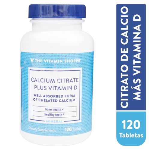 Calcium Vitamin Shoppe Citrate Vitamin D 120Tab