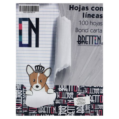 Hojas Papel Bond Ray Cart Bretton 100u