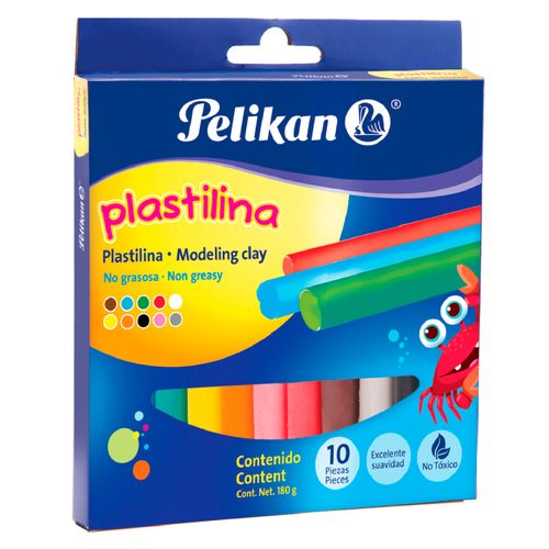 Plastilina Pelikan colores surtidos caja - 10 Uds