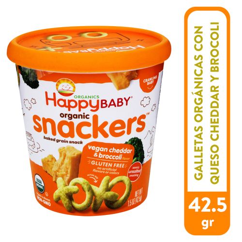 Snack orgánico Happy Baby sabor queso vegano y brócoli - 42.5 g