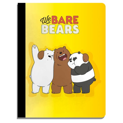 Cuaderno We Bare Bears cosido pasta semi dura amarillo - 100 hojas