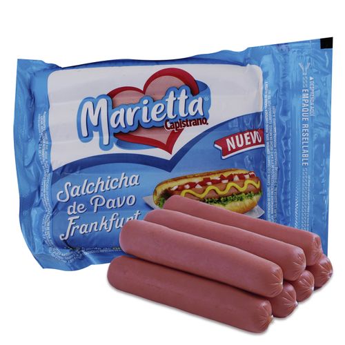 Salchicha de pavo Marietta tipo frankfurt - 500 g