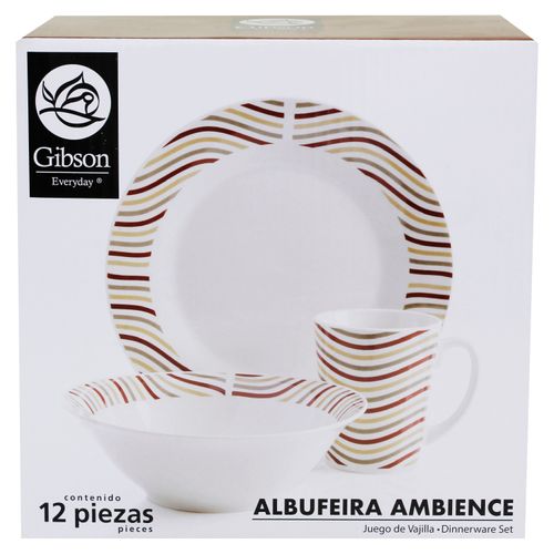 Gibson Everyday Vajilla Porcelana 12 Pzs