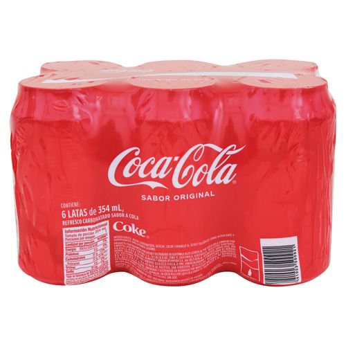 Gaseosa Coca Cola lata 6 pack -2130 ml