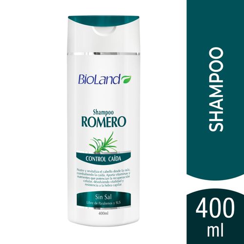 Shampoo Bioland Con Romero, Control Caída - 400ml