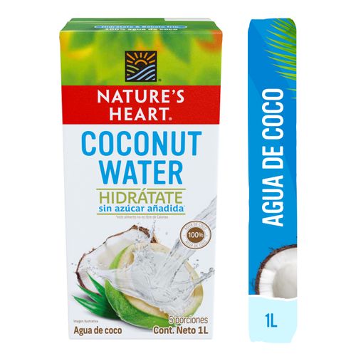 Bebida agua de coco Natures Heart tetrapack - 1lt