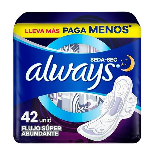 Toallas Femeninas Always Seda-Sec Nocturna -42 Uds