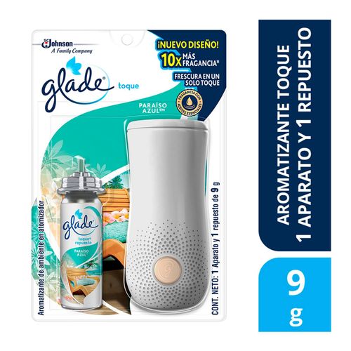 Aromatizante Glade toque paraíso azul unidad más 1 repuesto - 9 g
