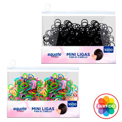 Mini Ligas Equate Para El Cabello Surtido Color - 1000Uds