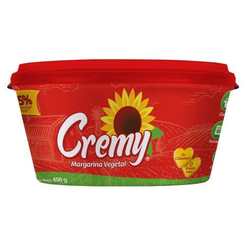 Margarina Vegetal Cremy Vitaminada Tarro. 12.5% Grasa - 450g